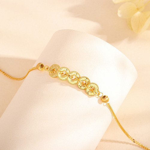 小紅書抖音爆款s925純銀新中式碎冰冰五帝錢幣手鏈女國潮復古百搭