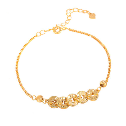 小紅書抖音爆款s925純銀新中式碎冰冰五帝錢幣手鏈女國潮復古百搭