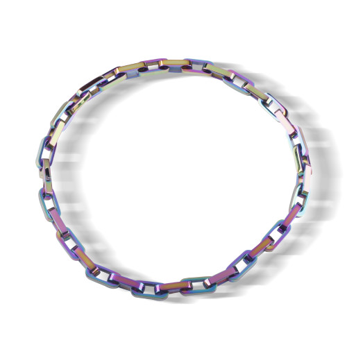 嘻哈ins鈦鋼潮流男女同款拼色組合不鏽鋼方形鎖淬火手鏈嘻哈風 嘻哈ins鈦鋼潮流男女同款拼色組合不鏽鋼方形鎖淬火手鏈嘻哈風