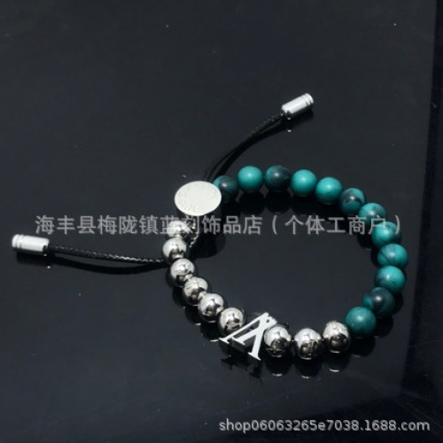 歐美時尚老花手鏈鑲嵌貝母瑪瑙琺瑯工藝手鏈暗黑系情侶手鏈