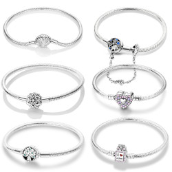 銅鍍925銀手鏈海星貝殼海龜基礎鏈潘家珠子DIY手工製作歐美風