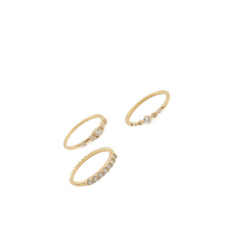 微鑲細鋯石 不掉鑽 細戒指 鈦鋼電鍍18k金