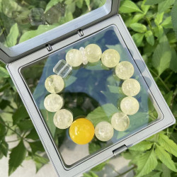 【檸檬雪寶】天然檸檬晶水晶手串女款白水晶黃瑪瑙高級感手鏈