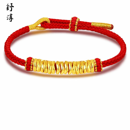 爆款沙金麥穗小胖福盤纏手鏈手繩凱蒂貓盤纏新年編織紅繩盤纏手繩