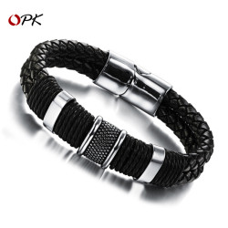 ebay歐美潮流個性百搭男士手鏈飾品時尚簡約嘻哈皮手鐲