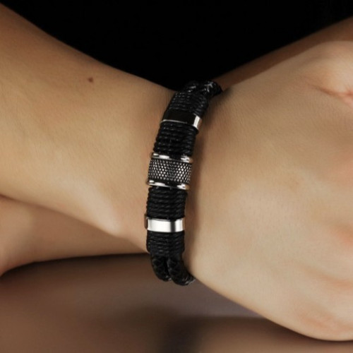 ebay歐美潮流個性百搭男士手鏈飾品時尚簡約嘻哈皮手鐲