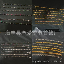 克羅芯十字花手鏈時尚字母細款粗款帶鑽O字鏈男女可帶手工鏈飾品