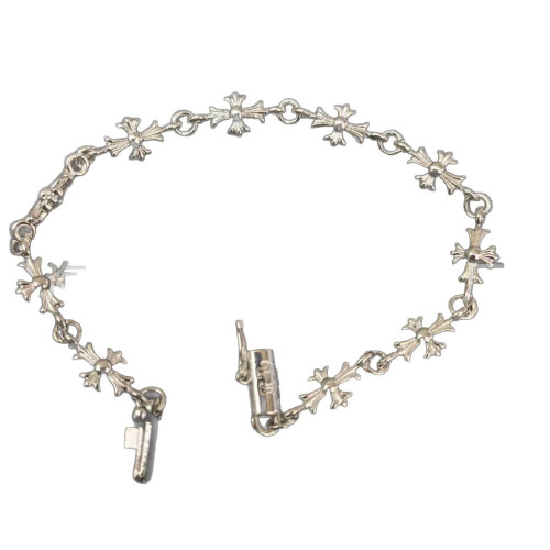 克羅芯十字花手鏈時尚字母細款粗款帶鑽O字鏈男女可帶手工鏈飾品