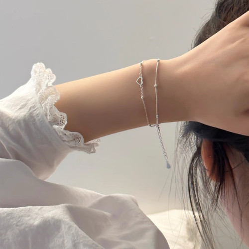 小衆設計感韓版雙層曡戴手鏈女冷淡風輕奢簡約百搭高級感手飾