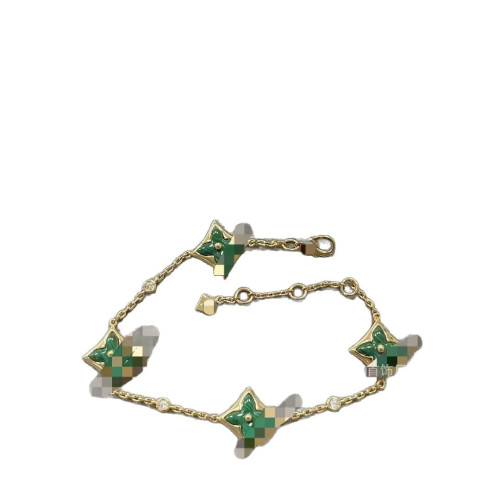 V金驢手鏈四葉草四花五花手環菱形玫瑰金白貝母首飾時尚通勤