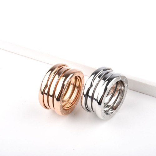 新款金銀玫瑰金彈簧戒指經典款窄寬版男女對戒情侶歐美時尚