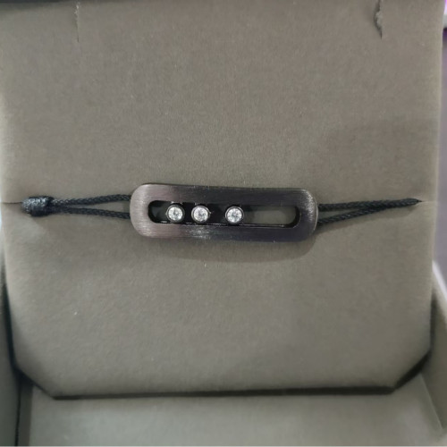 高版本梅家幸運三鑽可滑動手繩大氣簡約男女情侶手鏈男潮嘻哈手飾