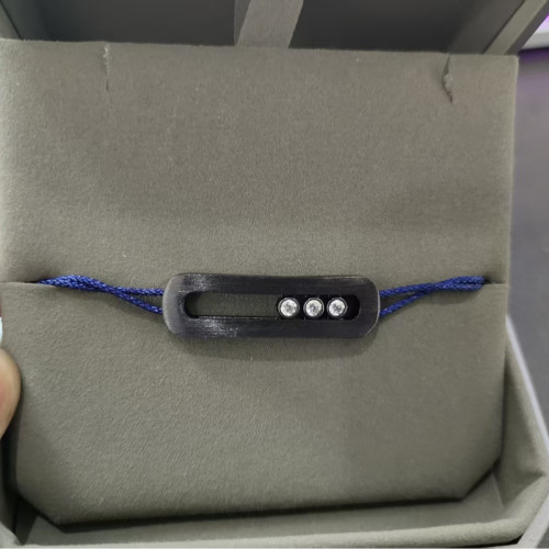 高版本梅家幸運三鑽可滑動手繩大氣簡約男女情侶手鏈男潮嘻哈手飾