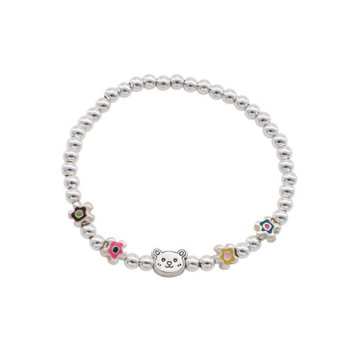 韓版彩色滴油小花小熊串珠手鏈時尚輕奢碎銀小衆高級氣質百搭手飾