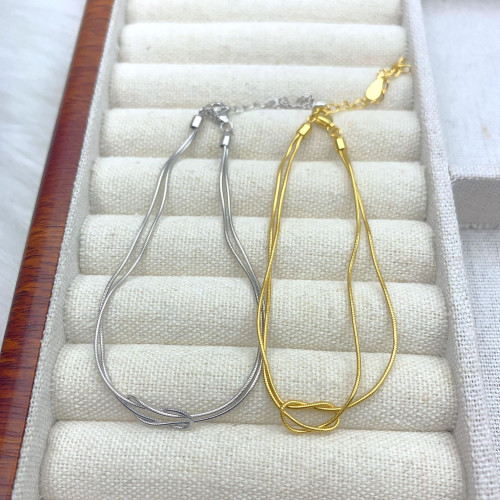 s925銀蛇骨繩結情侶款手鏈小衆精緻簡約高級手鏈ins極簡設計韓版