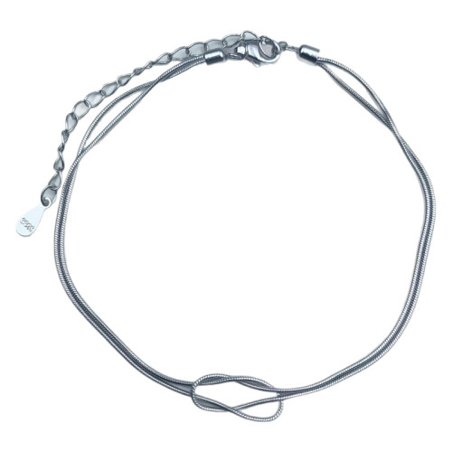 s925銀蛇骨繩結情侶款手鏈小衆精緻簡約高級手鏈ins極簡設計韓版