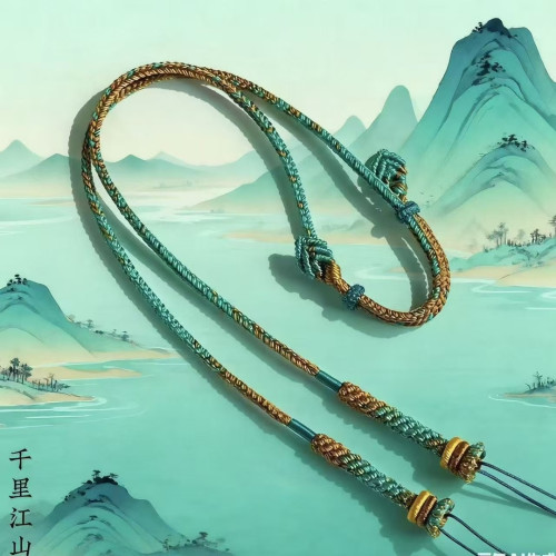 全手工編織鎖骨鍊繩男女款高檔橫穿蜜蠟松石天珠掛繩圓珠毛衣鏈飾