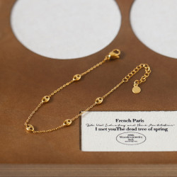 SL107 歐美簡約保色手鏈 鈦鋼O字鏈豬鼻鏈條首飾 鍍金保色好