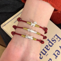 桃樂s999足銀法棍貓小馬手鏈輕奢小衆精緻2026屬馬本命年紅繩女款