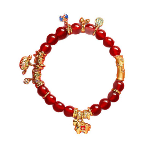 2026馬年紅瑪瑙手串馬年盤纏手鏈女生新年生日禮物零售 2026馬年紅瑪瑙手串馬年盤纏手鏈女生新年生日禮物零售