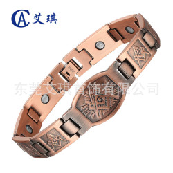 紅銅手鏈款復古歐美磁石能量手環紅銅磁石手鏈飾品