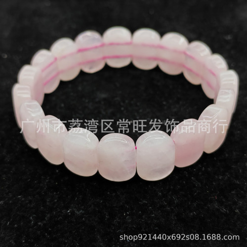 天然粉晶方形/蛋形/竹節手排 桶珠/老型珠手鏈手排男女款配飾