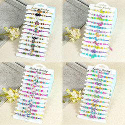 卡通蝴蝶獨角獸手串兒童軟陶花朵恐龍手鏈套裝彩色多巴胺飾品