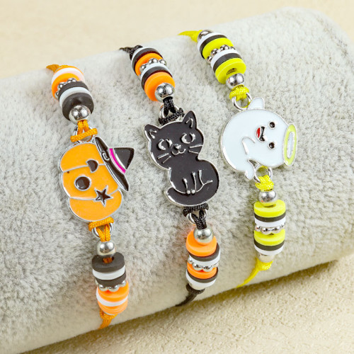 卡通蝴蝶獨角獸手串兒童軟陶花朵恐龍手鏈套裝彩色多巴胺飾品