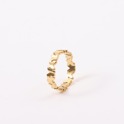 蝴蝶 折彎戒指 鈦鋼電鍍18k金