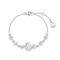 範家白銅帶鞠婧禕明星同款白銅電鍍工藝幻夢心月相伴手鏈