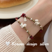 2026年秋冬新款生肖銀飾品 999足銀招財納福小馬紅繩顯白新年曡戴