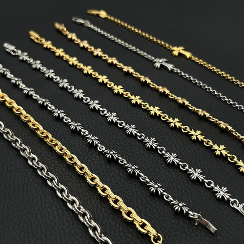 ch潮牌s925銀克羅伈手鏈ins風網紅同款情侶手鏈簡約時尚小衆