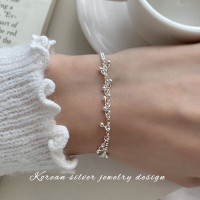 韓國潮流s925純銀圓珠手鏈女韓版銀飾簡約珠珠手飾ins風百搭