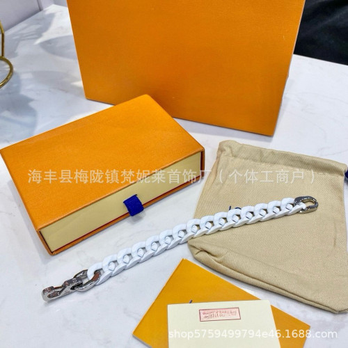 驢家藍天白雲古巴手鏈烤漆不鏽鋼不掉色歐美風小衆設計感鈦鋼項鍊