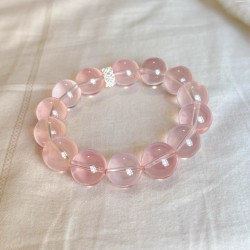 【緋菸】天然粉水晶手鏈 莫桑比克星光六芒星粉水晶手串 