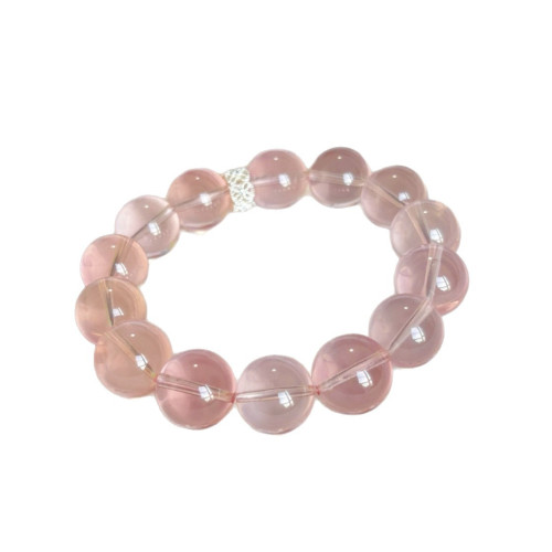 【緋菸】天然粉水晶手鏈 莫桑比克星光六芒星粉水晶手串 