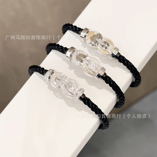 時尚高板黑繩8字釦手鏈時尚輕奢高級感男女情侶發財釦手繩