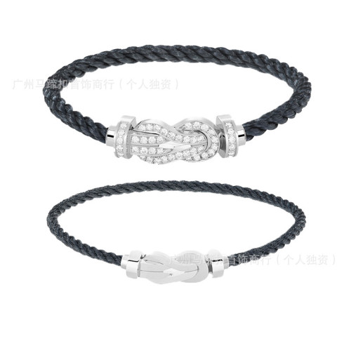 時尚高板黑繩8字釦手鏈時尚輕奢高級感男女情侶發財釦手繩