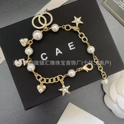 小香對版桃心雙C手鏈女小香風珍珠愛心百搭甜美輕奢小衆手飾