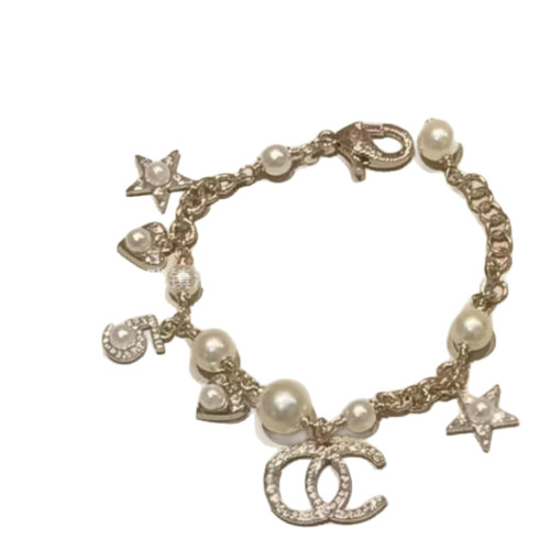 小香對版桃心雙C手鏈女小香風珍珠愛心百搭甜美輕奢小衆手飾