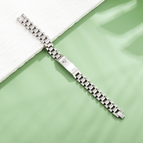 12mm勞款三片皇冠不鏽鋼男士車機手鏈手錶鏈