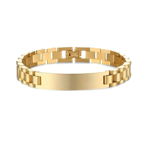 歐美彎牌錶帶鈦鋼手鏈情侶時尚不鏽鋼男士手錶鏈可自由調節