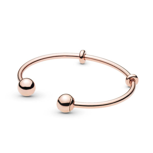 潘家多拉白銅材質開口手鐲圓形滿鑽 簡約DIY珠子配件手鐲基礎鏈光 潘家多拉白銅材質開口手鐲圓形滿鑽 簡約DIY珠子配件手鐲基礎鏈光