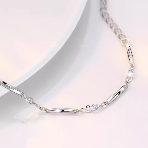 s925銀莫比烏斯情侶手鏈一對男女日韓時尚氣質百搭腕飾手飾品配飾