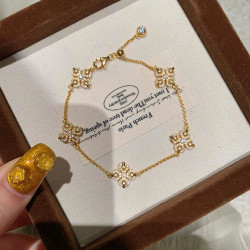 小紅書爆款單面珮戴滿鑽十字杵五花手鏈古法金爆閃紅鑽金剛杵手飾