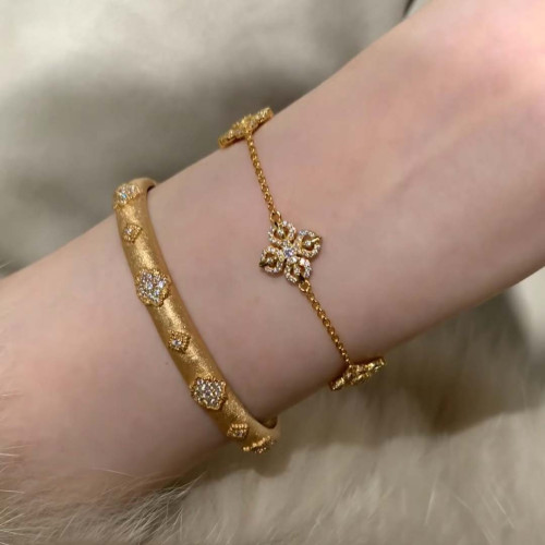 小紅書爆款單面珮戴滿鑽十字杵五花手鏈古法金爆閃紅鑽金剛杵手飾