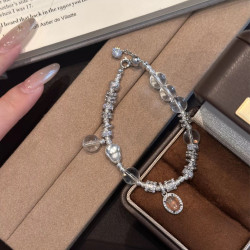 幸柿|天然白水晶純銀龍心盤纏水沫玉葫蘆手鏈女冷清風高級感手串