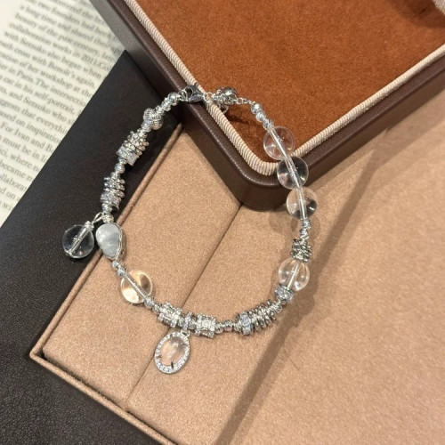 幸柿|天然白水晶純銀龍心盤纏水沫玉葫蘆手鏈女冷清風高級感手串