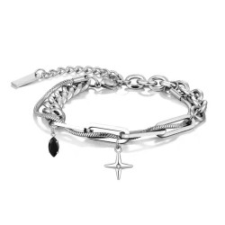 十字星手鏈男輕奢小衆高級感潮牌百搭鈦鋼不掉色男生設計感手飾女