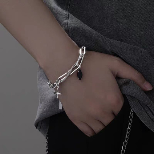 十字星手鏈男輕奢小衆高級感潮牌百搭鈦鋼不掉色男生設計感手飾女 十字星手鏈男輕奢小衆高級感潮牌百搭鈦鋼不掉色男生設計感手飾女